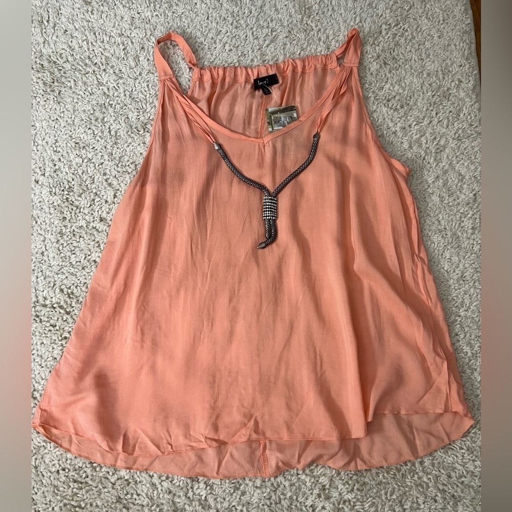 Women’s Large Love J Peach Sleeveless Top NWOT